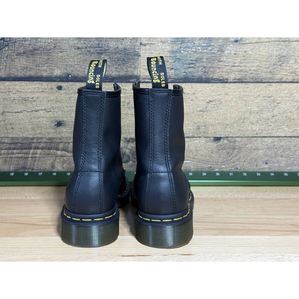 NEW-Dr Martens 11821 1460 Smooth Black Leather Combat Womens Boots Sz 6 Doc